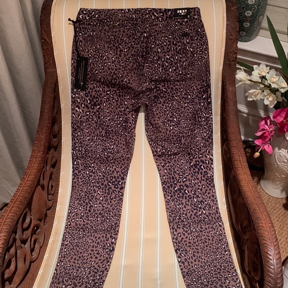 JEN 7 FOR ALL MANKIND SPECIAL DYED ANKLE SKINNY JEANS LUXE LEOPARD PRINT 8 /10 - Picture 12 of 16